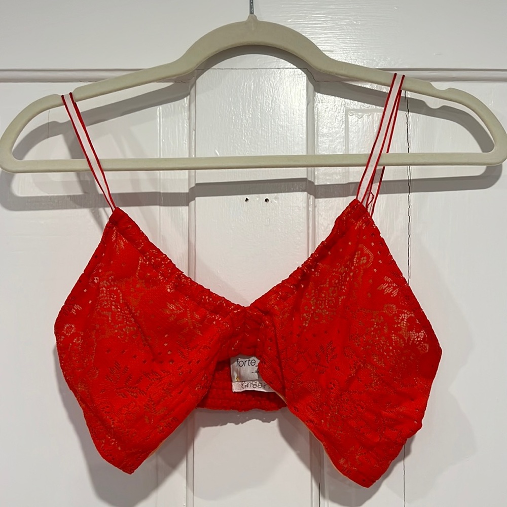 Forte Forte Bra Top. Red Orange Lace. Size 1.